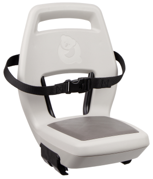 Kinderzitje achter Qibbel Junior 6+ met voetsteunen, gordel en beschermplaat - beige/bruin