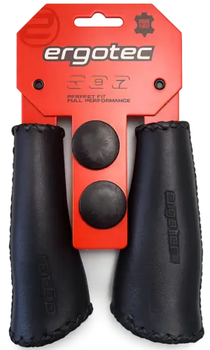 Handvatset Ergotec Monaco 135/135 mm - zwart - leer
