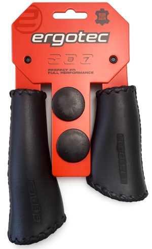 Handvatset Ergotec Monaco 135/92 mm - zwart - leer