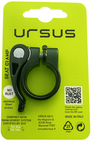 Zadelpenklem met snelspanner Ursus ø40.0 mm aluminium - zwart