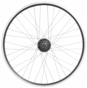 Achterwiel 28 inch Nexus 7 naaf (zwart) - ZAC2000 velg (zwart/zilver) met RVS spaken - voor schijfrem