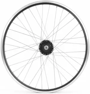 Achterwiel 28" aluminium ZAC 2000 velg zwart/zilver - Shimano SG-C6001-8R Nexus 8 naaf en RVS spaken