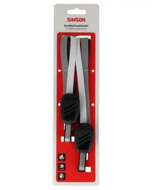 Karabijnhaakbinder Simson 60cm - zwart/wit/grijs